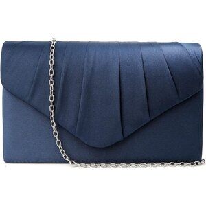 Women Stain Navy Blue1 Imported Magnetic Purse Rhinestone Envelope Party Handbag
